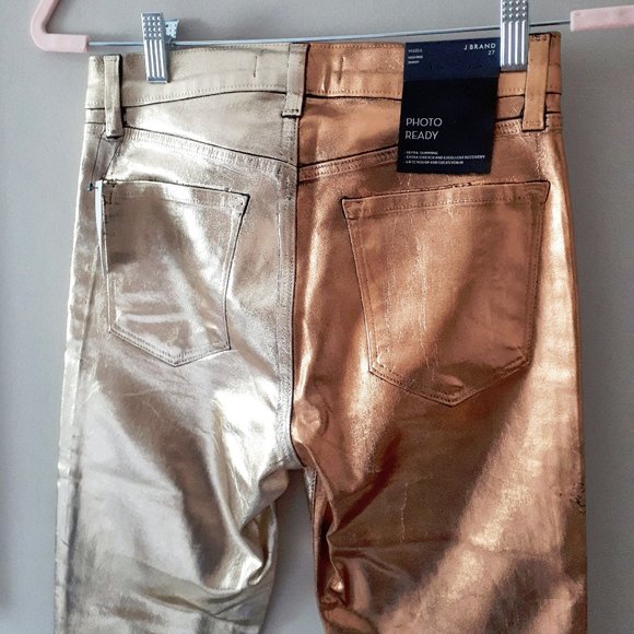 J Brand high shine gold high rise skinny jeans - Picture 11 of 11